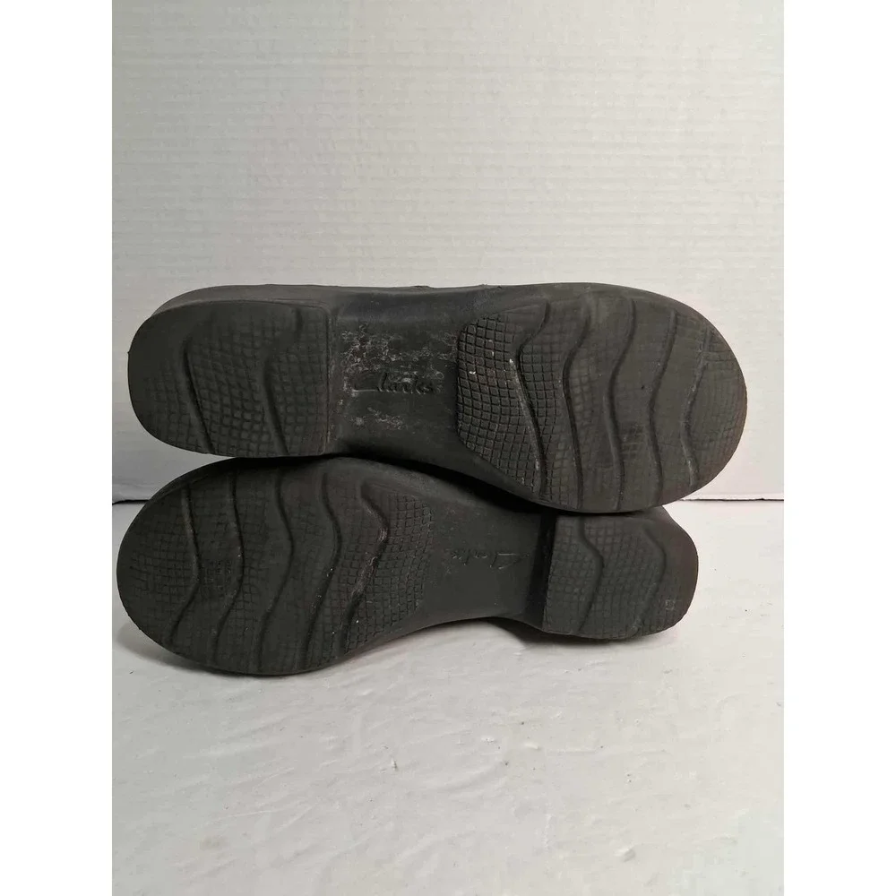 Clarks Collection Womens Size 8 Slip On Shoes Black Leather‎ Comfort Loafers